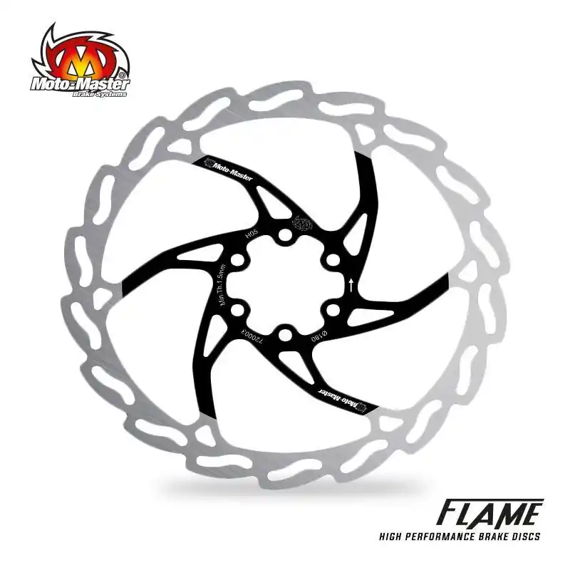 Oferta limitowana MOTO-MASTER WYPRZEDAŻ BIKE TARCZA HAMULCOWA ROWEROWA FLAME 180x1,8x16,5mm (LAKIEROWANY CZARNY ŚRODEK)