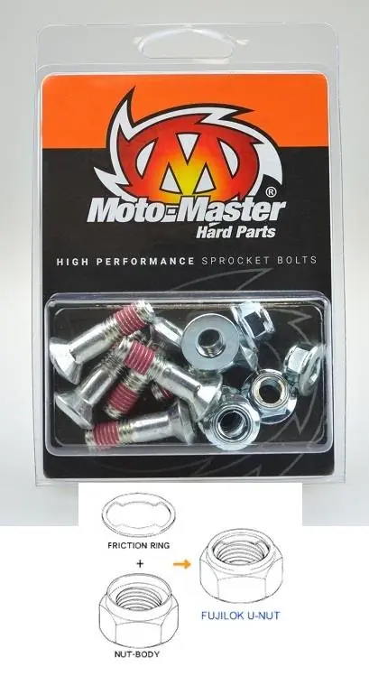 MOTO-MASTER ŚRUBY DO ZĘBATKI TYLNEJ M8X30MM (6SZTUK) FUJILOK U-NUT (IMBUS) HONDA/YAMAHA/SUZUKI/KAWASAKI Darmowy zwrot