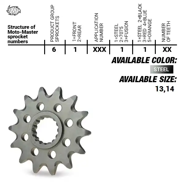 MOTO-MASTER ZĘBATKA PRZEDNIA 565 13 YAMAHA YZ 250 ‘99-‘25, WR/YZF 400/426/450, KAWASAKI KXF ‘06-‘20 (JTF565.13) (56513)YFZ 450 ‘04-‘13 Tylko dziś