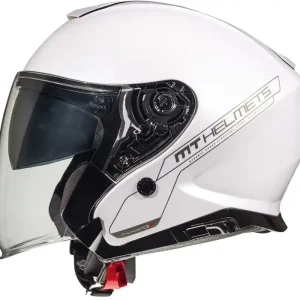 MT KASK OTWARTY JET Z BLENDĄ THUNDER 3 SV JET SOLID PEARL WHITE KOLOR BIAŁY POŁYSK ROZMIAR 3XL Promocja