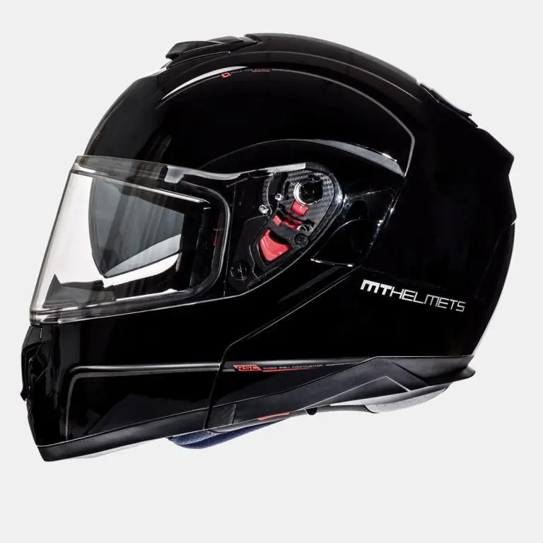 Zniżka MT PROMOCJA KASK SZCZĘKOWY FLIP-UP ATOM SOLID Z BLENDĄ KOLOR CZARNY POŁYSK ROZMIAR L